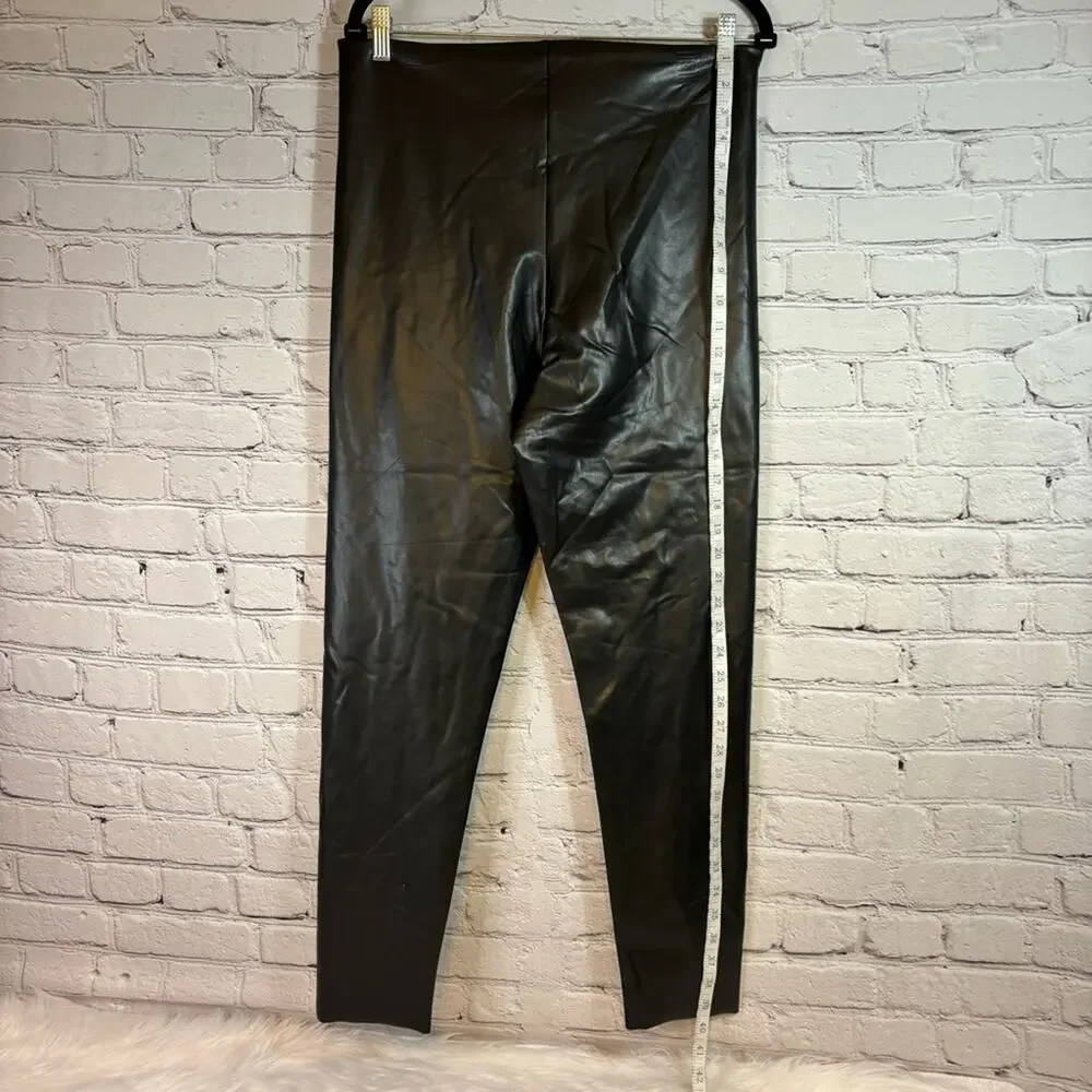 NWT Joie High-Rise Black Faux Leather Leggings Size XL 1218